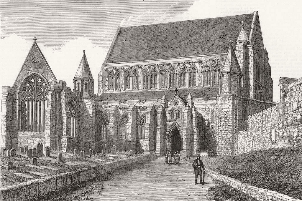 SCOTLAND. Abbey Church of Paisley Prince Leopold 1875 antique print